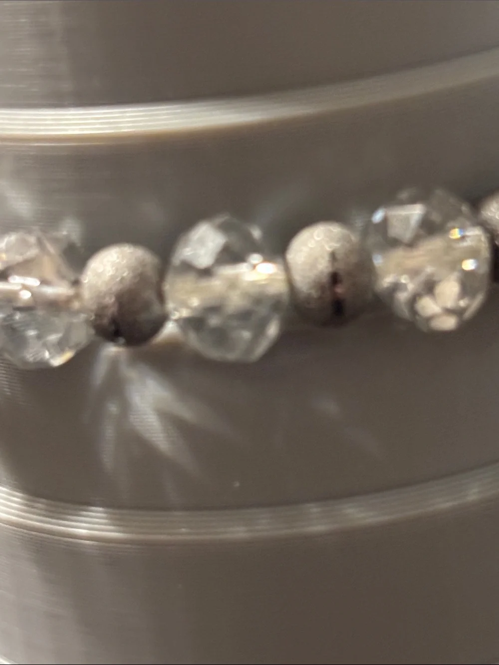 Faceted Bracelet Erimish Mint, White & Silver‎ Beaded Read